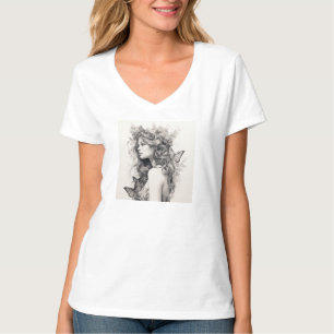 Elegant modernes eigenes Foto hinzufügen V-Aussch T-Shirt