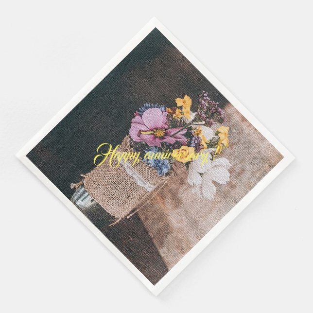 Elegant Modernes Floral Serviette (Ecke)