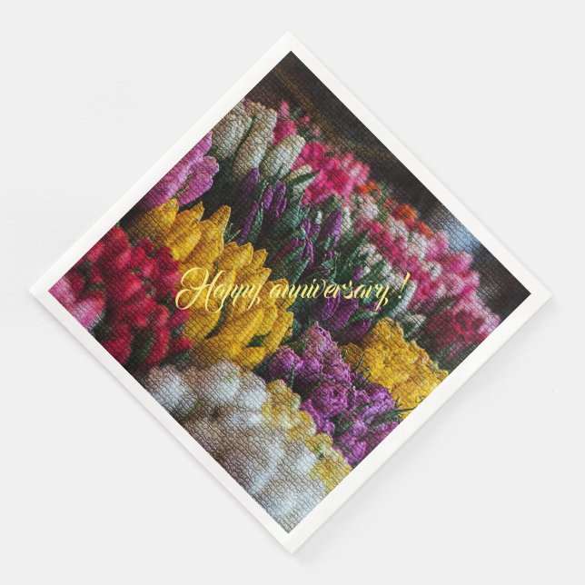 Elegant Modernes Floral Serviette (Ecke)