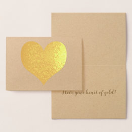 Elegant Modernes Goldenes Herzen Valentinstag Folienkarte