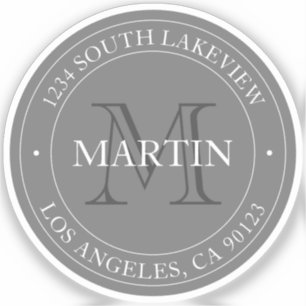 Elegant Modernes Grau & Weiß   transparent Aufkleber