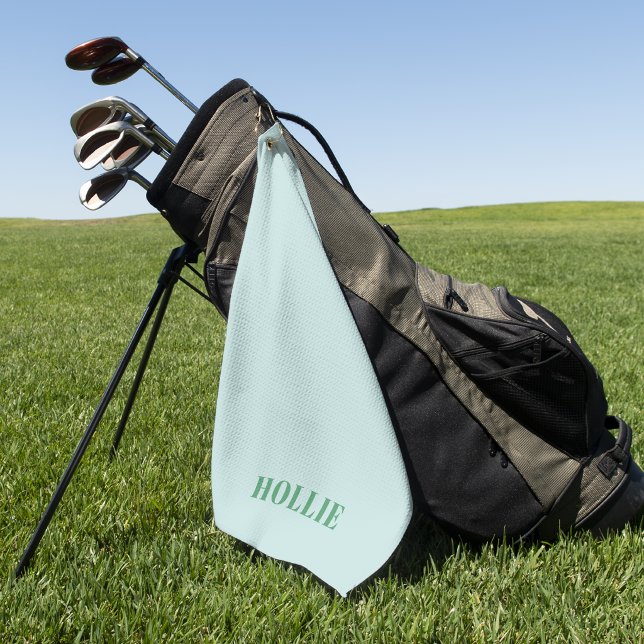 Elegant Modernes Minimal Einfach Grün Monogrammier Golfhandtuch (Von Creator hochgeladen)
