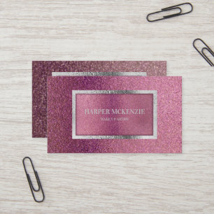 Elegant Modernes Minimal Metallisches Rosa Lila Si Visitenkarte