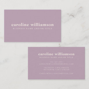Elegant Modernes Minimalistisches Dusty Lilac Visitenkarte
