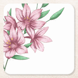Elegant Modernes Minimalistisches Rosa Rechteckiger Pappuntersetzer