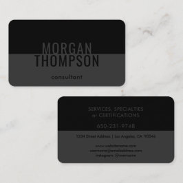 Elegant Modernes, Minimalistisches Schlichtes Schw Visitenkarte