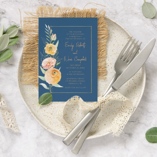 Elegant Modernes Orange Blaues Wasser Einladung