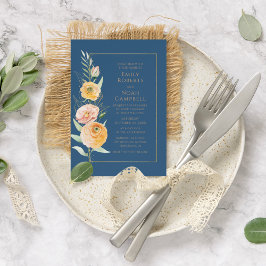 Elegant Modernes Orange Blaues Wasser Einladung