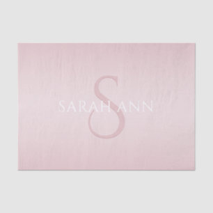 Elegant Modernes Rosa Ombre Name & Monogram Seidenpapier