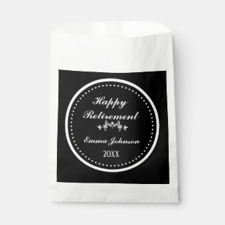 Elegant modernes Schwarz-Weiß Glücklicher Ruhestan Geschenktütchen