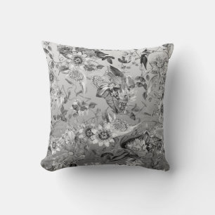 Elegant Modernes Vintag Elegantes Silver Gray Flor Kissen