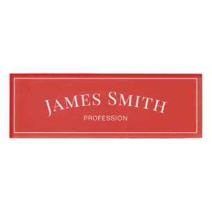 Elegant modischer Ferrari Red: Modernes Minimalist Namenschild