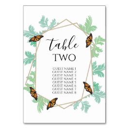 Elegant Monarch Butterfly Wedding Guest Names Tischnummer