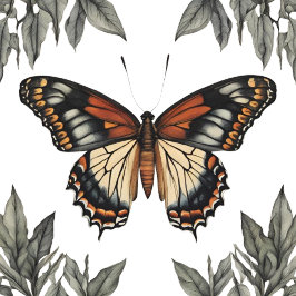 Elegant Monarch Butterfly with Grey Leaves  T-Shirt