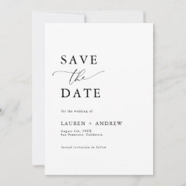 Elegant Mongram Black & White I Save the Date Einladung