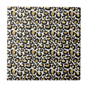 Elegant Monochromatic Leopard Spots Wild Glam Fliese