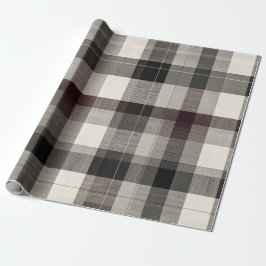 Elegant Monochrome Plaid Holiday Geschenkpapier