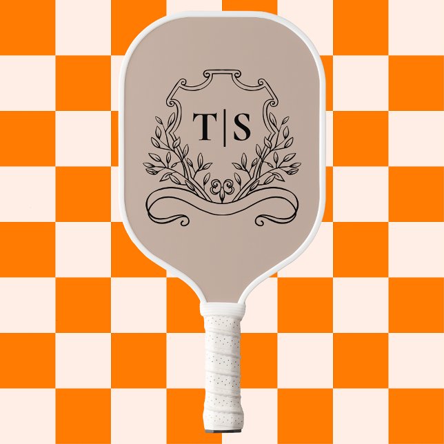 Elegant Monogram Beige Custom Classic Pickleball Schläger (Elegant Monogram Beige Custom Classic Pickleball Paddle)