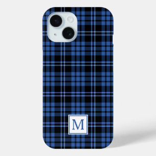Elegant Monogram Blue Kariert Case-Mate iPhone Hülle