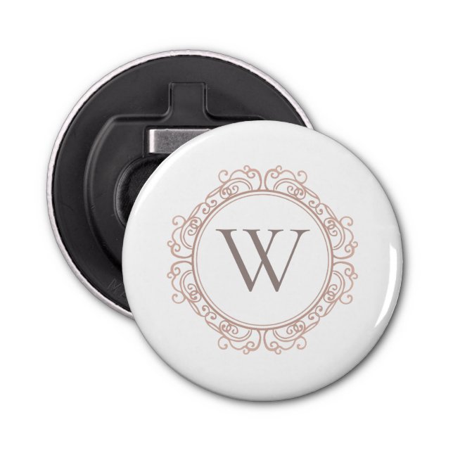 Elegant Monogram Classic Wedding Flaschenöffner (Vorderseite)