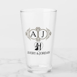 Elegant Monogram couple initials luxurious style Glas