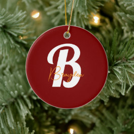 Elegant Monogram custom Keramik Ornament