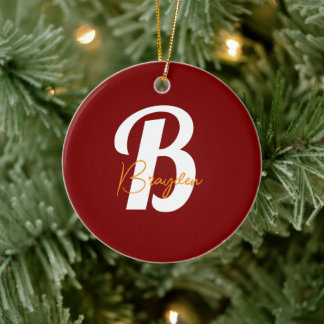 Elegant Monogram custom Keramik Ornament