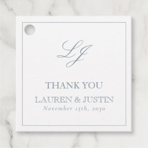 Elegant Monogram Dusty Blue Vielen Dank für Ihre H Geschenkanhänger
