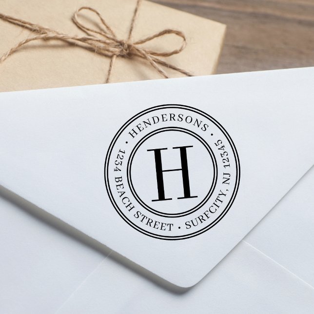 Elegant Monogram | Erstellen Sie Ihre eigene Rücks Permastempel (Von Creator hochgeladen)