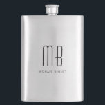 Elegant Monogram Flachmann<br><div class="desc">Eleganter Monogramm-Kolben.</div>