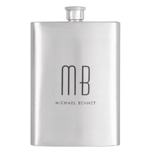 Elegant Monogram Flachmann
