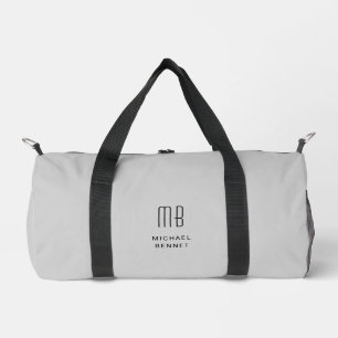 Elegant Monogram Gray Duffle Bag