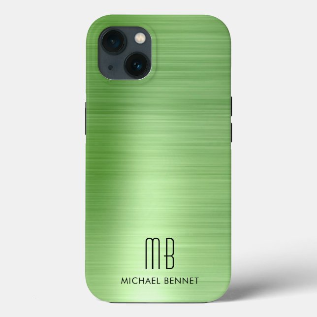 Elegant Monogram Green Case-Mate iPhone Hülle (Rückseite)