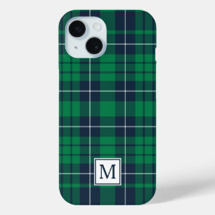Elegant Monogram Green Kariert Case-Mate iPhone Hülle