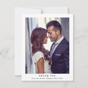 Elegant Monogram Greenerity Blätter Wedding Foto Dankeskarte