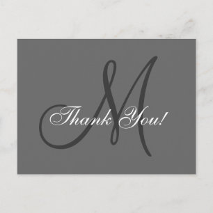 Elegant Monogram   Hochzeit Danke Postcard Postkarte