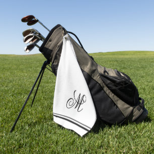 Elegant Monogram Initial Golfhandtuch