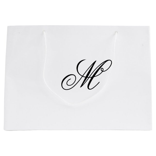 Elegant Monogram Initial Große Geschenktüte (Vorderseite)