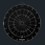 Elegant Monogram Initial Name Personalisiert Black Dartscheibe<br><div class="desc">Moderne,  einfache Maskuline mit schwarz-weißer,  trendiger Typografie (wechselbare Farben). Personalisiertes Geschenk für ihn: Vater,  Vater,  Ehemann,  Sohn,  Freund,  Bräutigam,  Trauzeuge,  Trauzeugen</div>