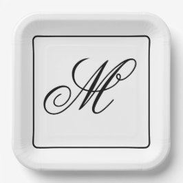 Elegant Monogram Initial Pappteller
