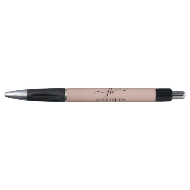 Elegant Monogram Initial Script Name Pen Kugelschreiber (Vorderseite)