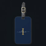 Elegant Monogram, Initial Script Name Travel Gepäckanhänger<br><div class="desc">Erstellen Sie Ihr eigenes benutzerdefiniertes und personalisiertes Monogramm Initial Script Name Rücksendeadresse Gepäckanhänger vollständig,  indem Sie auf die Schaltfläche "Personalisieren" klicken. Verwenden Sie die Schaltfläche "Anpassen",  um den Stil und die Platzierung des Texts weiter zu ordnen und zu formatieren.</div>