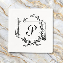 Elegant Monogram Initial Serviette