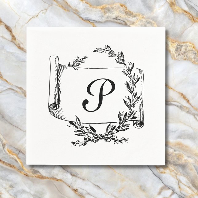 Elegant Monogram Initial Serviette (Von Creator hochgeladen)
