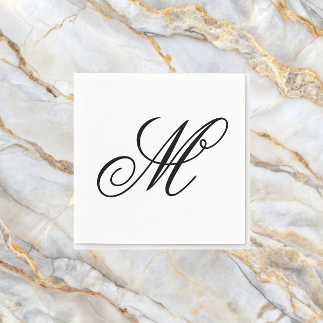 Elegant Monogram Initial Serviette (Von Creator hochgeladen)