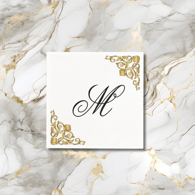 Elegant Monogram Initial Serviette (Von Creator hochgeladen)