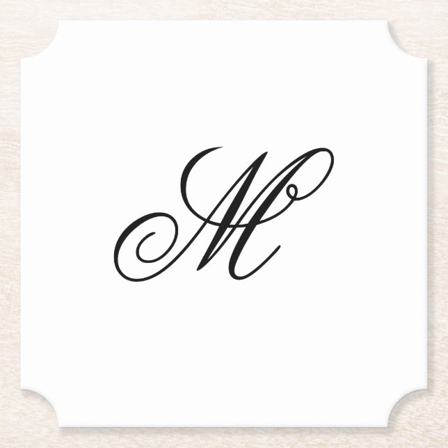 Elegant Monogram Initial Untersetzer (Vorderseite)