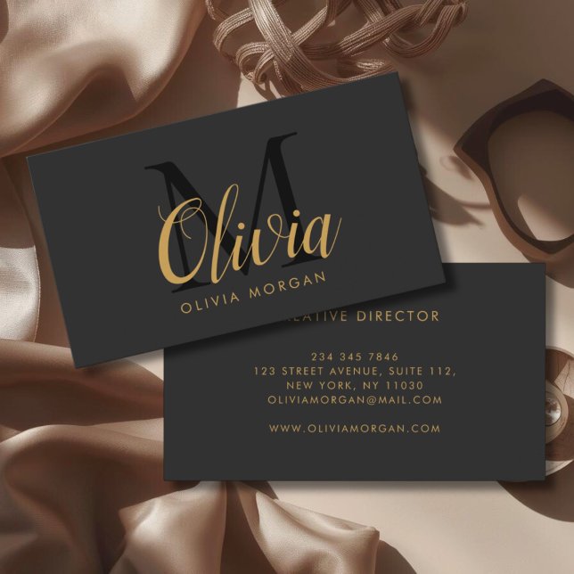 Elegant monogram logo gray black professional visitenkarte (Von Creator hochgeladen)