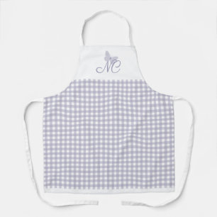 Elegant Monogram Pastel Lavender Gingham Karo Schürze