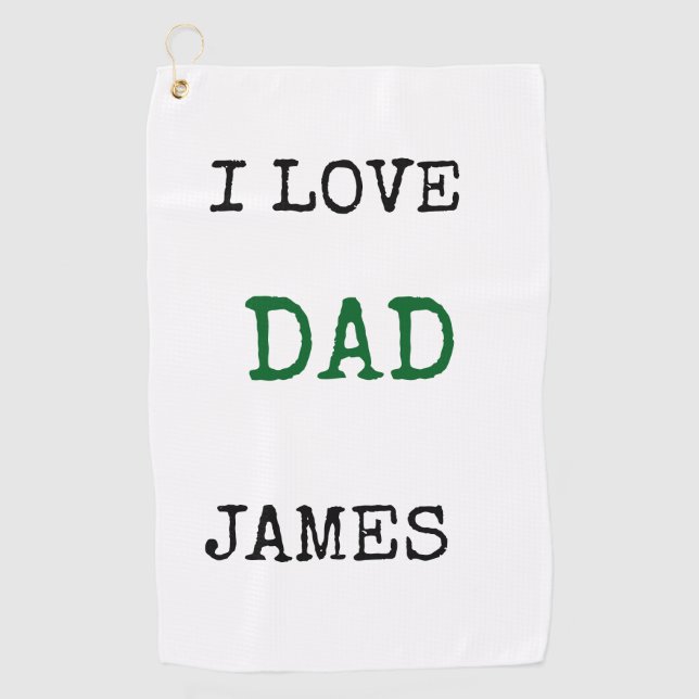 Elegant Monogram Personalized with name Father's  Golfhandtuch (Vorderseite)